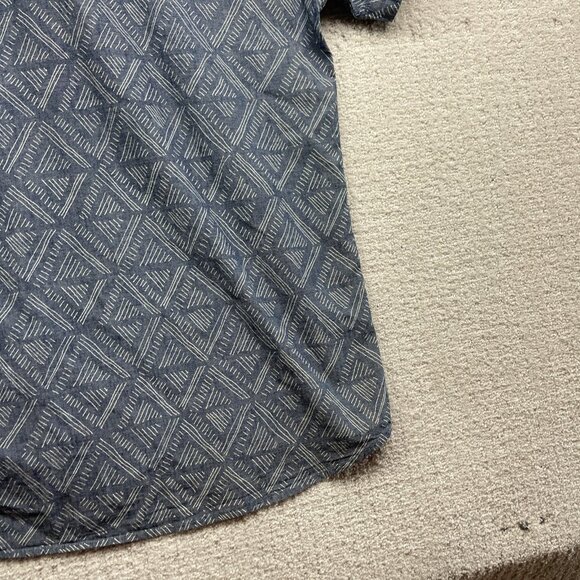 Quicksilver Modern Fit Men's L Light Blue Doodle Button Up Short Sleeve Shirt - Picture 15 of 16